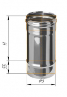 Дымоход Феррум нержавеющий (430/0,5 мм) ф80 L=0,25м