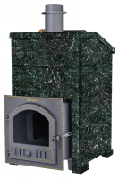 Печь для бани Гефест 30П ЗК в облицовке Президент 1000/50 Серпентинит (верх.) (20-30 куб.м.)