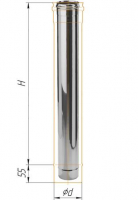 Дымоход Феррум нержавеющий (430/0,5 мм) ф150 L=1,0м