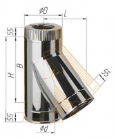 Тройник Феррум утепленный угол 135° нержавеющий (430/0,5мм)/зеркальный, ф200/280, по воде