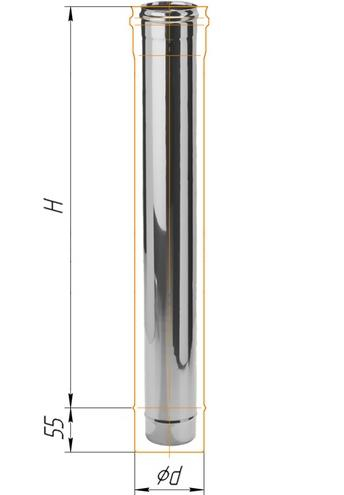 Дымоход Феррум нержавеющий (430/0,5 мм) ф250 L=1,0м
