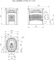 Печь для бани Теплодар БЫЛИНА-24 Ч Панорама сетка (1.1) (14-24 куб.м.)