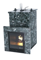 Печь для бани ИзиСтим Сочи Premium в четырехстороннем кожухе закр.верх из пироксенита (12-22 куб.м.)
