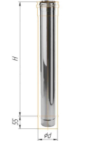 Дымоход Феррум нержавеющий (430/0,8 мм) ф130 L=1,0м черный