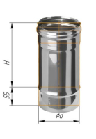 Дымоход Феррум нержавеющий (430/0,5 мм) ф220 L=0,25м