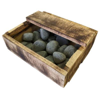 Камень для бани Оливин шлифованный, 40-80 мм,10 кг, ящик (эля электрокаменок)