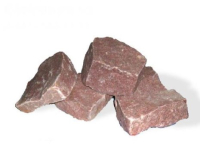 Камень для бани Кварцит малиновый обвалованный 20 кг коробка